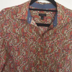 Talbots paisley button shirt
